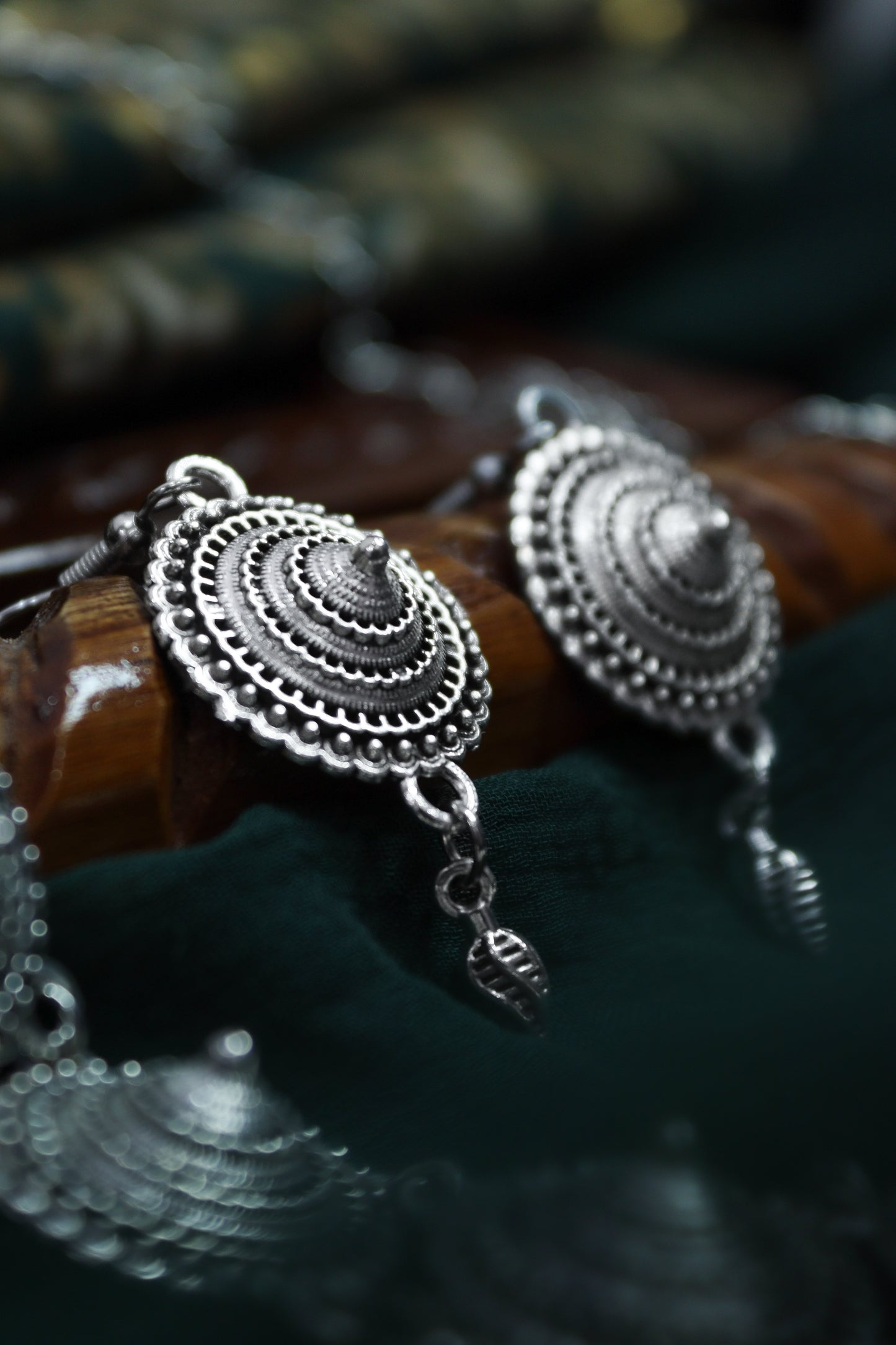 Pratination Ethnic Silver Oxidised Necklace Set