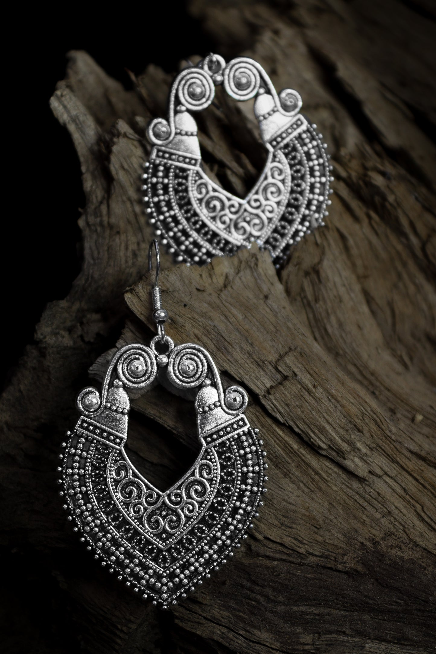 Pratination Royal Boho Oxidized Dangler Earrings