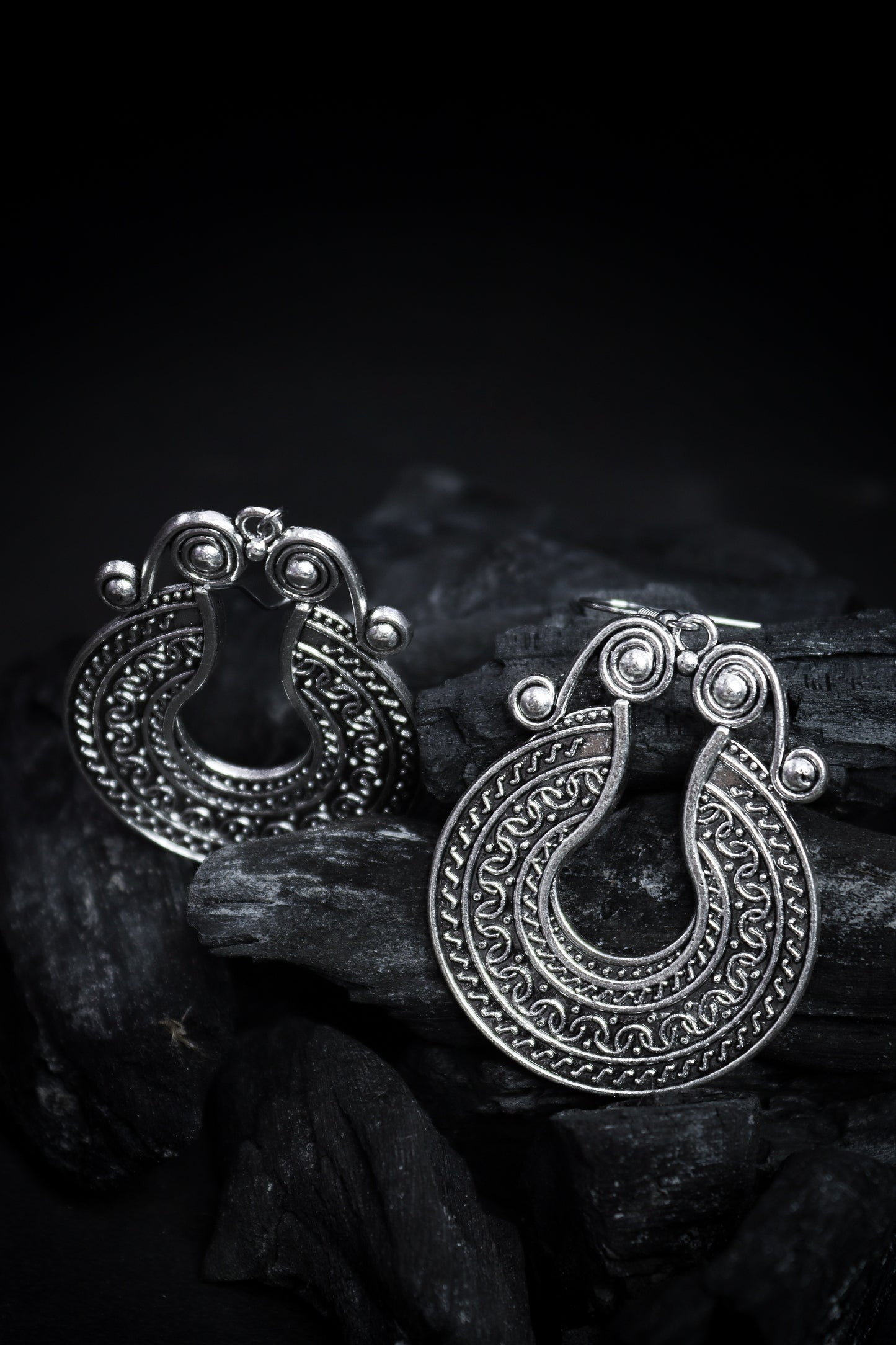 Pratination Tribal Luxe Crescent Earrings