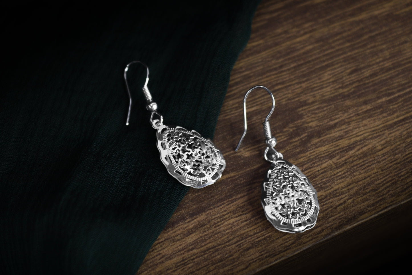 Pratination Heritage Teardrop Filigree Earrings