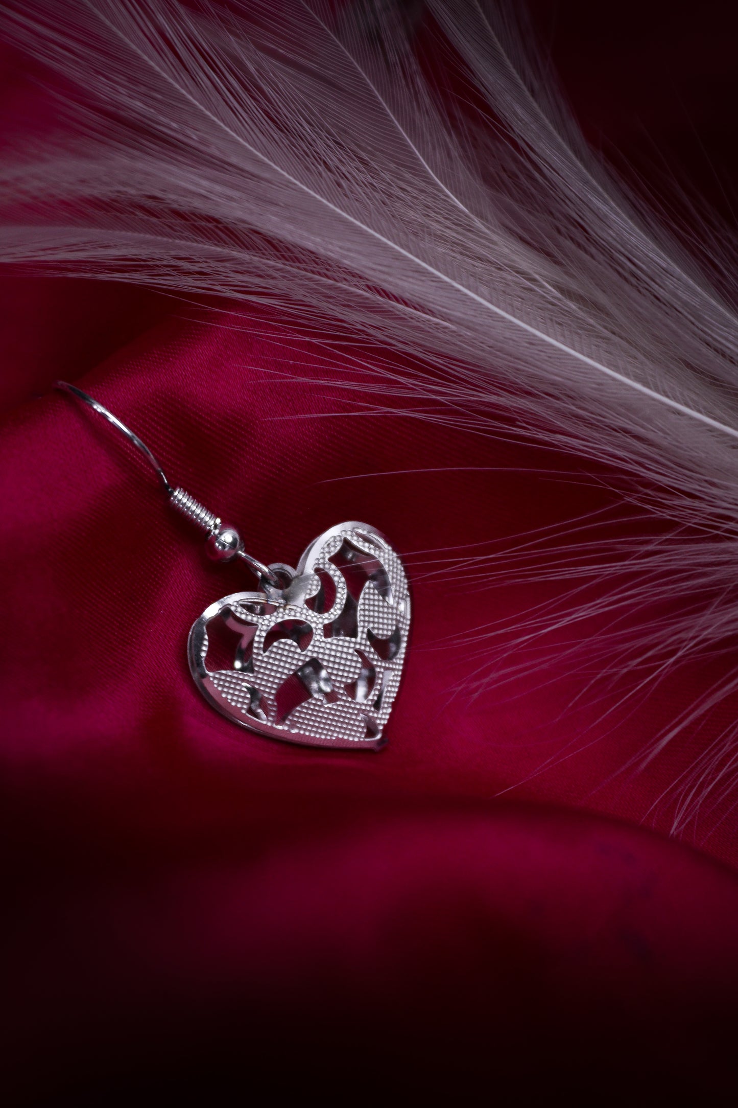 Pratination Silver Heart Shaped Oxidized Earrings – Korean Style Minimalist Gift for Her