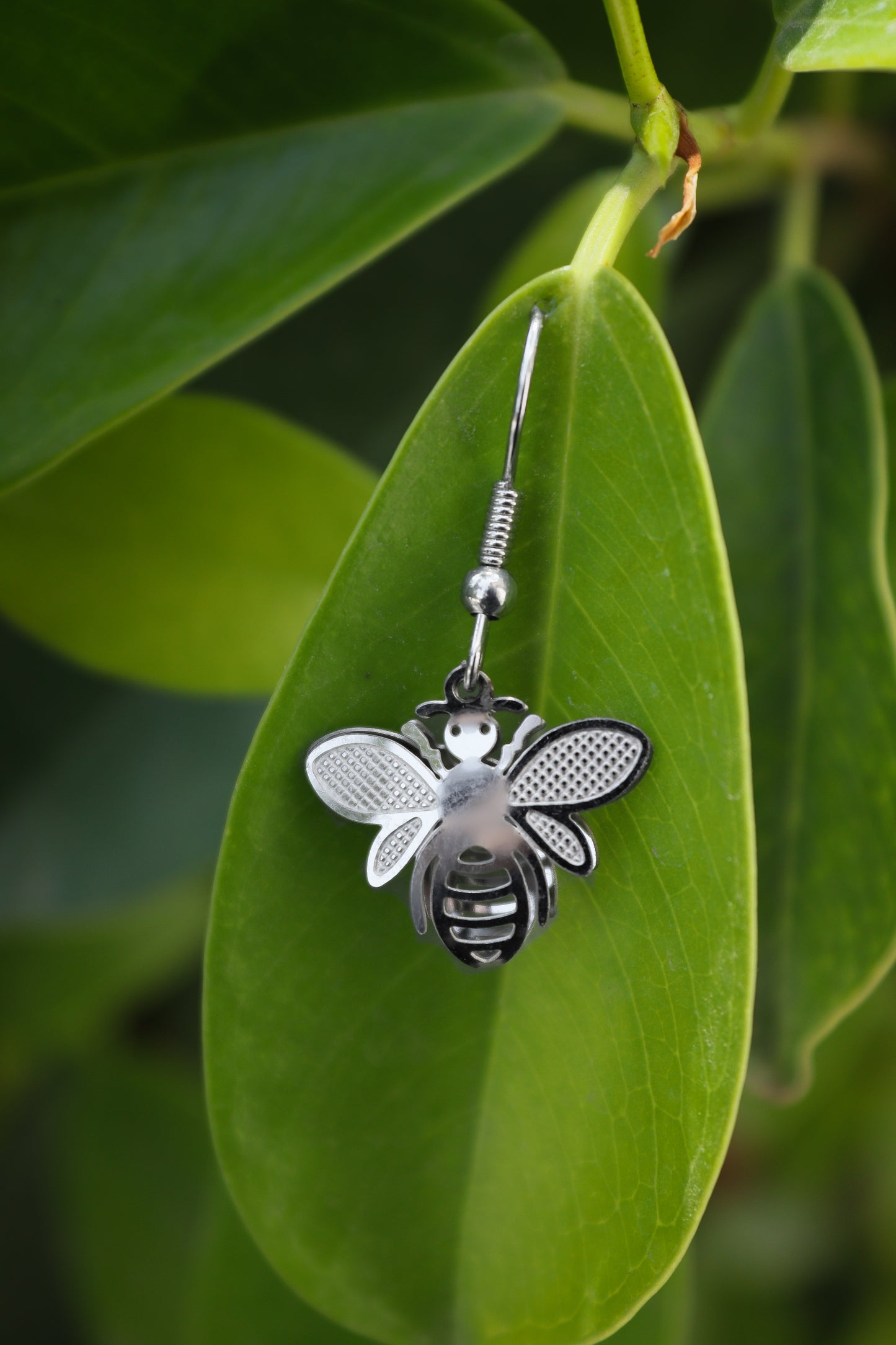 Pratination Honeybee Charm Earrings – Whimsical Oxidized Buzz with Nature Spirit