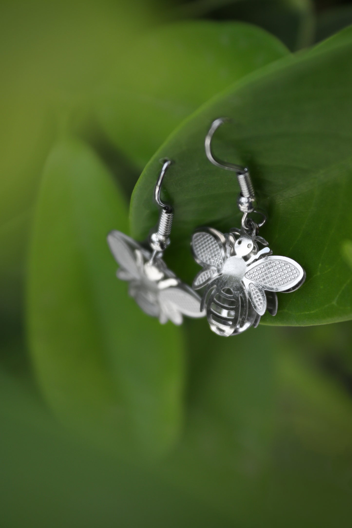 Pratination Honeybee Charm Earrings – Whimsical Oxidized Buzz with Nature Spirit