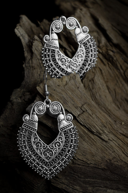 Pratination Royal Boho Oxidized Dangler Earrings
