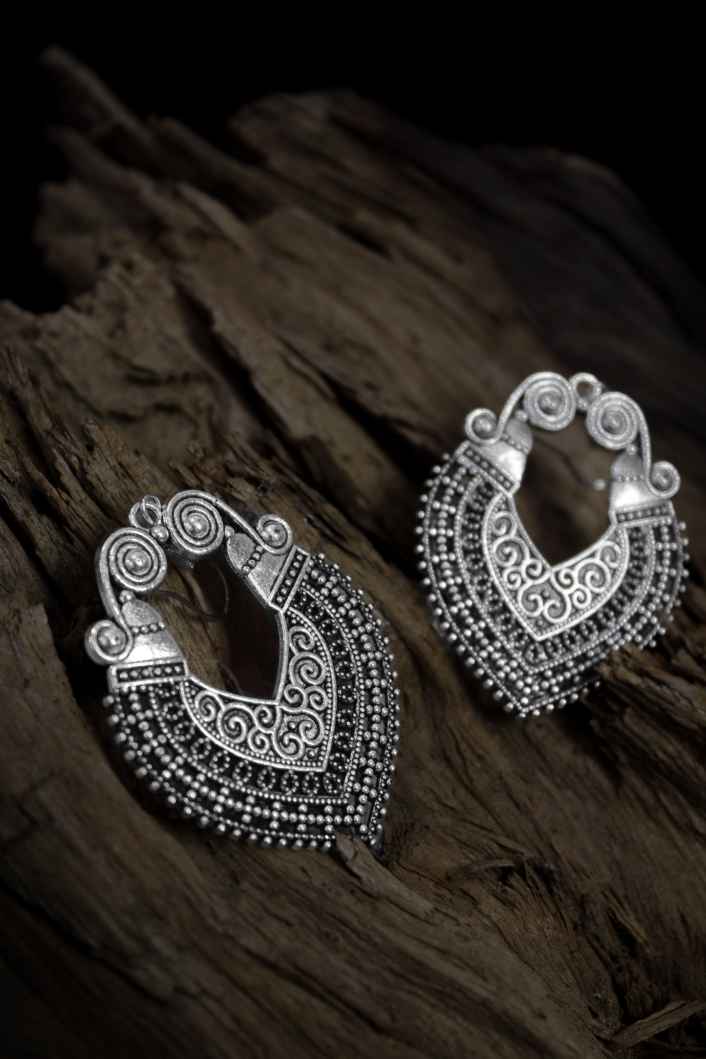 Pratination Royal Boho Oxidized Dangler Earrings